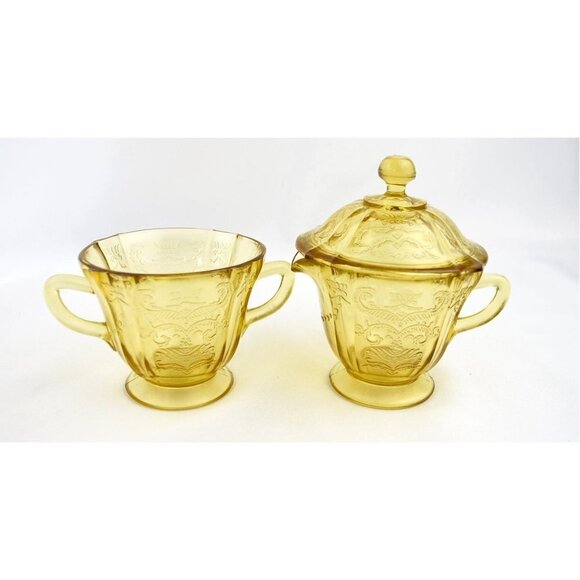 Federal Madrid Yellow Depression Glass Sugar Bowl - Picture 10 of 10
